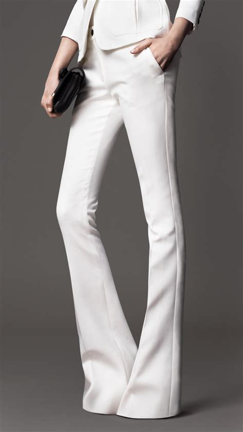 burberry white wool pants|burberry trousers for women.